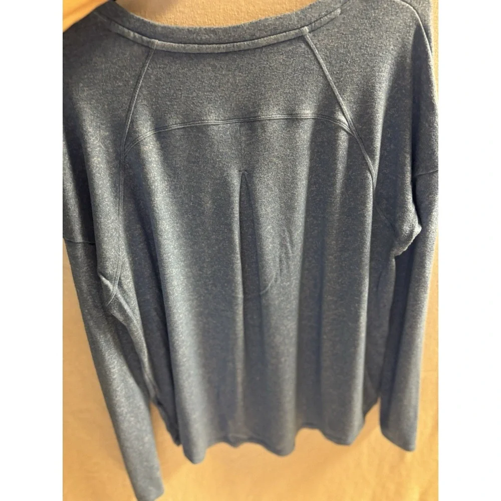 Calvin‎ Klein Long Sleeve V-Neck Sweater Women Large L Blue Cotton SOFT!! - Picture 4 of 4